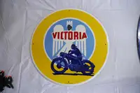 Victoria Motorcycle Round Enamel Sign-For Sale