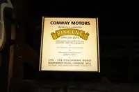Conway Motors Vincent HRD Dealership Light Box Showroom Sign-For Sale