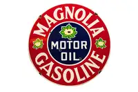 Magnola Gasoline Motor Oil Double Sided Enamel Sign-For Sale
