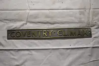 Coventry Climax Cast Brass Plaque-For Sale