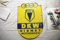 Auto Union DKW Dienst Enamel Shield -For Sale