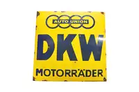 Auto Uniom DKW Motorrader Enamel Sign-For Sale