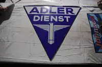 Adler Dienst Triangle Pre-War Enamel Sign-For Sale