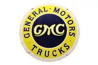 GMC General Motors Trucks Enamel Sign -For Sale