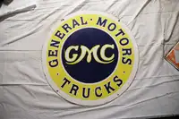 GMC General Motors Trucks Enamel Sign -For Sale
