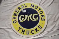GMC General Motors Trucks Enamel Sign -For Sale