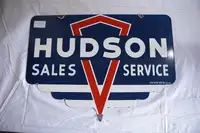 Hudson Sales and Service Enamel Sign-For Sale