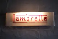 Lambretta Red Perspex Illuminated Showroom Sign-For Sale