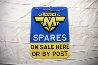 Maico Spares Plastic Hanging Sign -For Sale