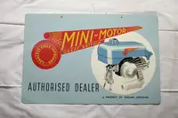 Mini Motors Authorised Dealer Enamel Sign -For Sale