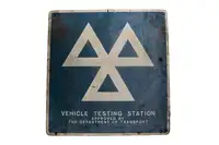 MOT Vehicle Testing Station Pressed Tin Sign-For Sale