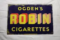Ogden Robin Cigarettes Enamel Sign -For Sale