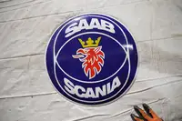 Saab Round Tin Sign -For Sale