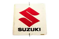 Suzuki Rotating Double Sided Tin Sign -For Sale