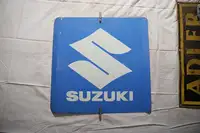 Suzuki Rotating Double Sided Tin Sign -For Sale