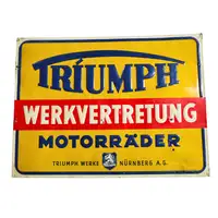 Triumph Werkvertretung Pressed Tin Enamel Sign-For Sale