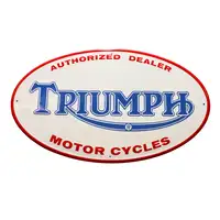 Triumph Motor Cycles Authorised Dealer Oval Pressed Tin -For Sale