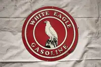 White Eagle Gasoline Round Tin Sign -For Sale
