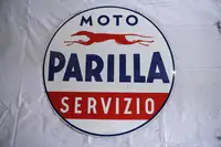 C.1950s Moto Parilla Servizio Enamel Sign-For Sale