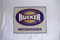 Bucker Motorrader Enamel Sign-For Sale