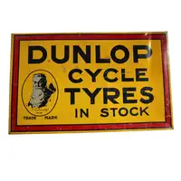 1930s Dunlop Cycle Tyres Enamel Sign-For Sale