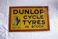 1930s Dunlop Cycle Tyres Enamel Sign-For Sale