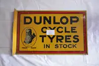 1930s Dunlop Cycle Tyres Enamel Sign-For Sale