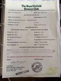 1950 Royal Enfield Model J1 500 449cc-For Sale