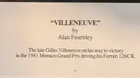 'Villeneuve' By Alan Fearney Monaco Grand Prix 1981 Limited -For Sale