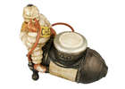 'Michelin Man on Compressor'. Cast iron figure.-Sold
