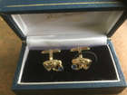 Jaguar Gold Cufflinks.-Sold