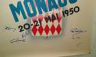 Reprinted but multi signed 1950 Monaco Grand Prix poster -Sold