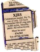 1988 Jaguar XJR-S Celebration #072-Auction Lot