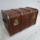 An Edwardian Beechwood banded large cabin Trunk-Sold