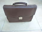 'Lotus' Brown Leather Briefcase-Auction Lot