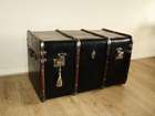 A Restored Edwardian Beechwood Banded Steamer Trunk-Sold
