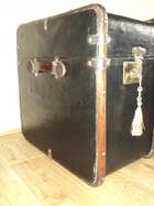 A Restored Edwardian Beechwood Banded Steamer Trunk-Sold