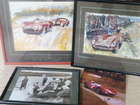 A selection of Motor Racing Paintings and Photos.-Sold