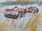 A selection of Motor Racing Paintings and Photos.-Sold