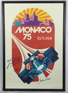 Collection of Signed and Framed Monaco Grand Prix Posters-Sold