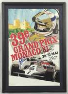 Collection of Signed and Framed Monaco Grand Prix Posters-Sold