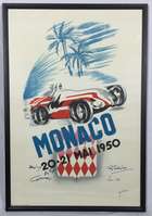 Collection of Signed and Framed Monaco Grand Prix Posters-Sold