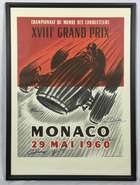Collection of Signed and Framed Monaco Grand Prix Posters-Sold
