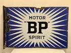 "BP Motor Spirit". Enamel Sign-Sold