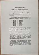 Goodyear postcard signed by Mario Andretti -Sold