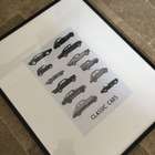 A Fine Monochromatic Framed ‘Classic Cars’ Art Print.-Auction Lot