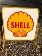 A Superb Ferrari Shell Double-Sided Freestanding Service Sig-Sold