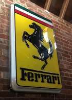 A superb, original Ferrari dealership illuminated hanging wa-Sold