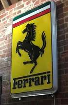 A superb, original Ferrari dealership illuminated hanging wa-Sold