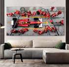 A large and impressive stretch canvas 'Ferrari Pitstop' -Sold